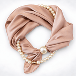 Load image into Gallery viewer, Womens Pearl Magnetic Clasp Floral Skinny Scarf N6K281