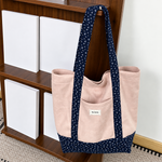 Load image into Gallery viewer, Women's Large Floral Color-Block Suede-Feel Tote Bag N6J210