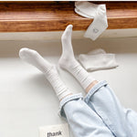 Load image into Gallery viewer, Cartoon Embroidered White Crew Socks Women M5A306
