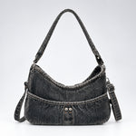 Load image into Gallery viewer, Women's Washed Gradient Denim Dumpling Shoulder Bag N6J202