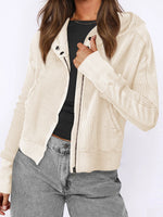 Load image into Gallery viewer, Quilted Hoodie Jacket Loungewear Cropped Knit Top N6A184