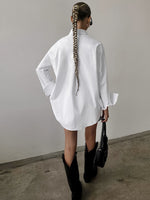 Load image into Gallery viewer, Oversize White Shirt Women N6C098