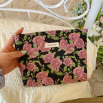 Load image into Gallery viewer, Floral Embroidered Polyester Cosmetic Bag N6K112
