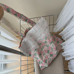 Load image into Gallery viewer, Floral Lace Trim Canvas Tote Bag Women Book Bag N6E036