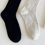 Load image into Gallery viewer, Cable Letter Crew Socks Women Cotton Stackable M5A305