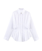 Load image into Gallery viewer, Design Pleated Poplin Shirt Women Versatile Long Sleeve N6A169