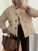 Load image into Gallery viewer, Street Fashion Quilted Jacket Casual Woven Polyester N5A726