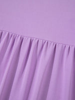 Load image into Gallery viewer, Purple V Neck Half Sleeve Chiffon Top Women N6B098