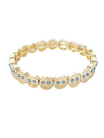 Load image into Gallery viewer, Enamel Drip Smiley Face Rhinestone Elastic Bracelet N6A212