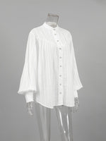 Load image into Gallery viewer, Simple Puff Sleeve Shirt Women N6C137
