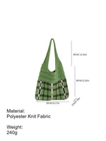 Load image into Gallery viewer, Gingham Openwork Knit Tote Bag Vintage Women N6C059