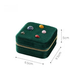 Load image into Gallery viewer, Natural Stone Velvet Grid Jewelry Box Folding Case N6G061