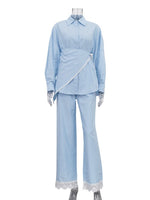 Load image into Gallery viewer, Patchwork Lace Stripe 3-Piece Set Women N6D095