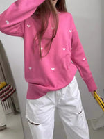 Load image into Gallery viewer, Love Print Knit Sweater Women Multiple Colors N5A533