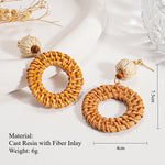 Load image into Gallery viewer, Bamboo Weave Resin Hoops Steel Rhodium Plated S5P252