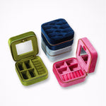 Load image into Gallery viewer, Velvet Travel Jewelry Case with Zipper N6E073