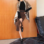 Load image into Gallery viewer, Bow Thin Resort Faux Cashmere Scarf Women Warm Cape M5A337