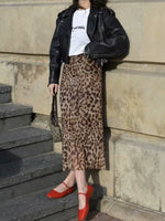 Load image into Gallery viewer, Womens Animal Print Tulle Tiered Skirt N25A074