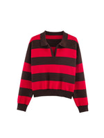 Load image into Gallery viewer, Simple Striped Polo Collar Knit Pullover Women N6G172