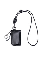 Load image into Gallery viewer, Genuine Leather Neck Lanyard Coin Card Key Pouch N6B218