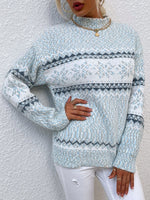 Load image into Gallery viewer, Half High Collar Snowflake Rabbit Hair Knit Sweater N6H258