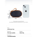 Load image into Gallery viewer, Genuine Leather Mini Coin Purse with Keychain N6E065