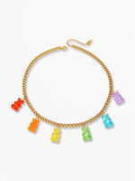 Load image into Gallery viewer, Stainless Steel Bear Tassel Pendant Necklace N6A202