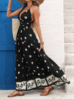 Load image into Gallery viewer, Halter Neck Maxi Dress with Floral Print Women N6B064