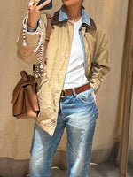 Load image into Gallery viewer, Khaki Navy Olive Notch Collar Jacket Women N5A749