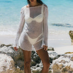 Load image into Gallery viewer, Sexy Knit Hollow Out Beach Cover Up Dress Women N6A059