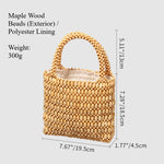 Load image into Gallery viewer, Handwoven Color Block Wood Bead Bag Beach Women S5P966