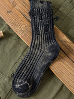 Load image into Gallery viewer, Distressed Knit Cotton Workwear Socks M5A075