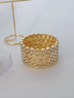 Load image into Gallery viewer, Enamel Drip Smiley Face Rhinestone Elastic Bracelet N6A212