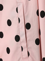 Load image into Gallery viewer, Pink Polka Dot Stand Collar Jacket Women N6C113