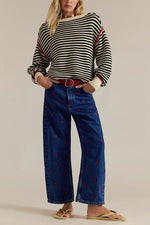 Load image into Gallery viewer, Stripe Round Neck Sweater Women Loose Casual Knit N5A890