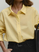 Load image into Gallery viewer, Yellow Cotton Shirt Women N5A531