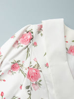Load image into Gallery viewer, French V-neck Puff Sleeve Print Dress Women N6D072