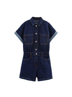Load image into Gallery viewer, Pocket Detail Denim Short Jumpsuit Women Casual N6F213