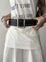 Load image into Gallery viewer, Women's Faux Leather Studded Wide Belt N6J136