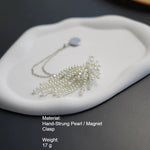 Load image into Gallery viewer, Pearl Tassel Magnetic Shirt Sleeve Holder Beaded N6G073