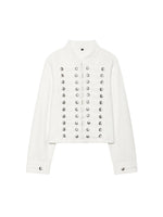 Load image into Gallery viewer, Embroidered Cropped Denim Jacket Slim Fit Women N6F193