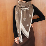 Load image into Gallery viewer, Bow Thin Resort Faux Cashmere Scarf Women Warm Cape M5A337
