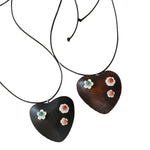 Load image into Gallery viewer, Wooden Heart Flower Pendant Long Necklace Women S5P954