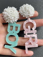 Load image into Gallery viewer, Handmade Bead Asymmetrical Boy Girl Acrylic Earrings N6A213