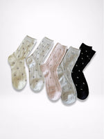 Load image into Gallery viewer, Floral Mesh Mid-Calf Socks Women N6C176