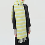 Load image into Gallery viewer, 20% Wool Blend Color Block Scarf Women S5P681