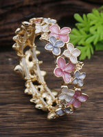 Load image into Gallery viewer, Enamel Cherry Blossom Stretch Bangle Women N6C215