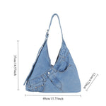 Load image into Gallery viewer, Women's Large Denim Tote Shoulder Handbag N6J201