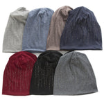 Load image into Gallery viewer, Double Layer Cotton Rhinestone Beanie Women N6H227