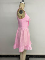 Load image into Gallery viewer, Sweet Ruffle Lace Bow Strapless Dress Women N6E166
